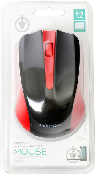 Миша Omega Wireless OM0419R red - фото 3