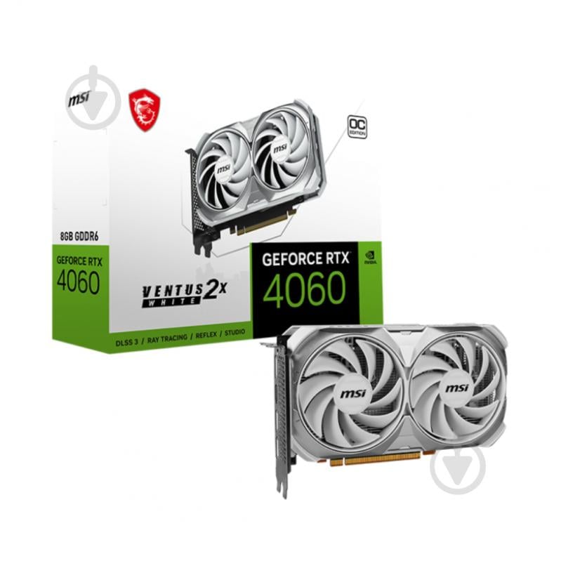 Видеокарта MSI GeForce RTX 4060 8GB GDDR6 128bit (RTX 4060 VENTUS 2X WHITE 8G OC) - фото 2