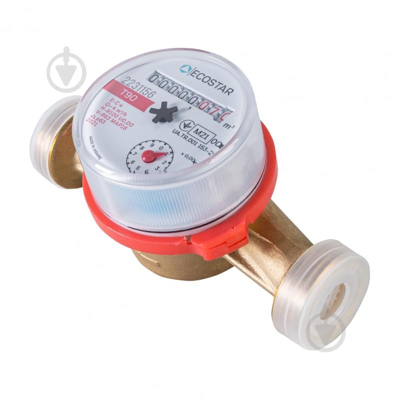 Лічильник гарячої води Ecostar DN20 3/4" L130 E-C 4,0 без КМЧ - фото 2 Лічильник гарячої води Ecostar DN20 3/4" L130 E-C 4,0 без КМЧ - фото 2