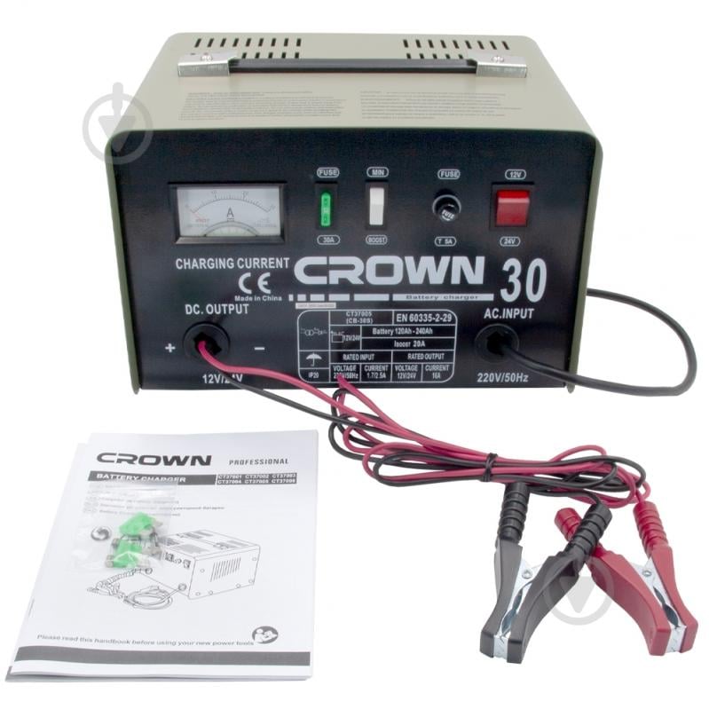 Зарядное устройство трансформаторное Crown 16 А 240 А/год (CT37005) - фото 4 Зарядное устройство трансформаторное Crown 16 А 240 А/год (CT37005) - фото 4