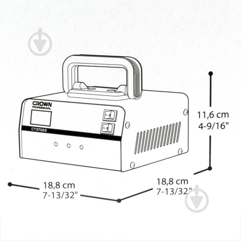 Зарядное устройство инверторное Crown 10 А 150 А/год (CT37024) - фото 3