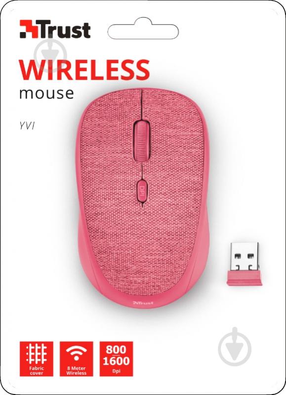 Мышь Trust Yvi Fabric Wireless 22674 pink (22674) - фото 6 Мышь Trust Yvi Fabric Wireless 22674 pink (22674) - фото 6