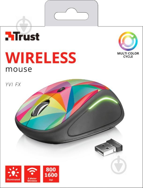 Миша Trust Yvi FX Wireless geometrics 22337 (22337) - фото 6