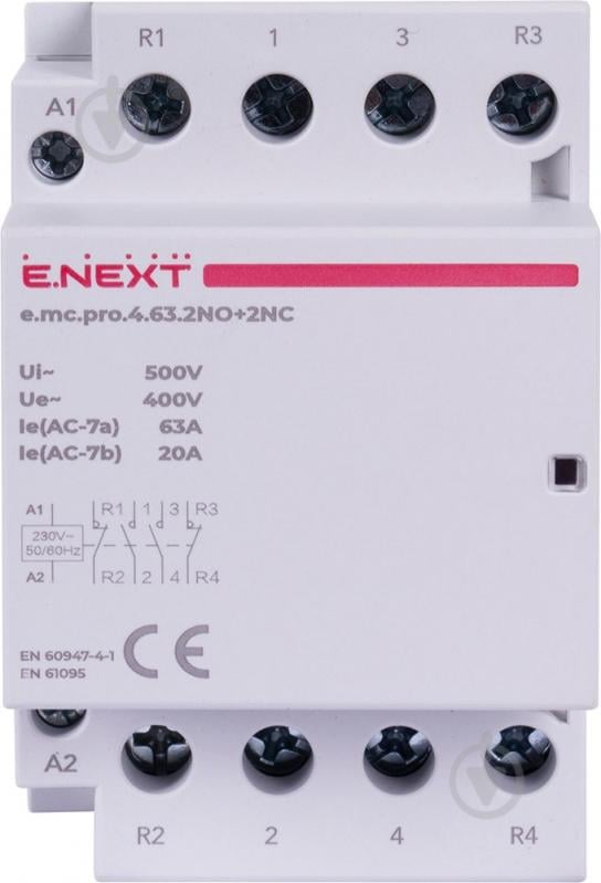 Контактор E.NEXT e.mc.pro.4.63.2NO+2NC p005231 - фото 2