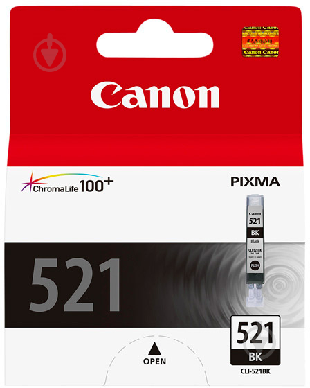 Картридж Canon  CLI-521Bk 2933B004 черный 2933B004 - фото 1