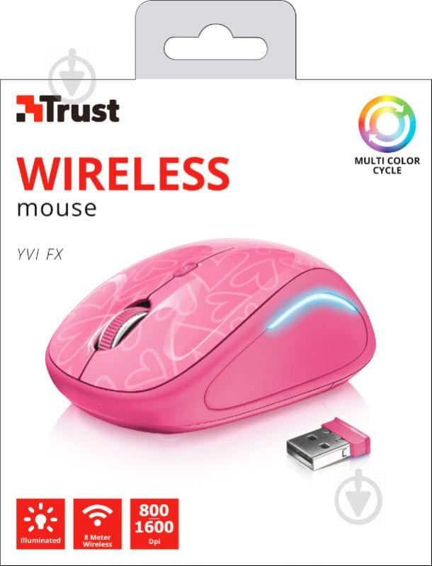 Миша Trust Yvi FX Wireless 22336 pink (22336) - фото 6