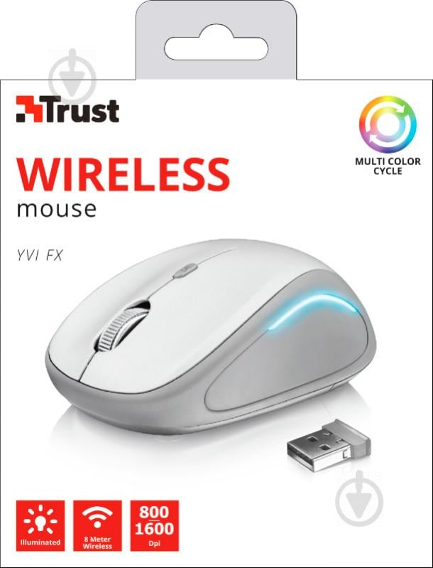 Миша Trust Yvi FX Wireless 22335 white (22335) - фото 6