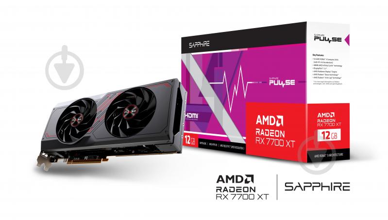 Відеокарта Sapphire Radeon RX 7700 XT GAMING PULSE 12GB GDDR6 192bit (11335-04-20G) - фото 7