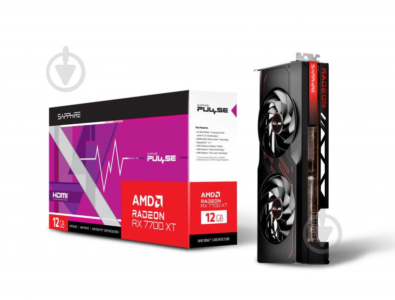 Відеокарта Sapphire Radeon RX 7700 XT GAMING PULSE 12GB GDDR6 192bit (11335-04-20G) - фото 8