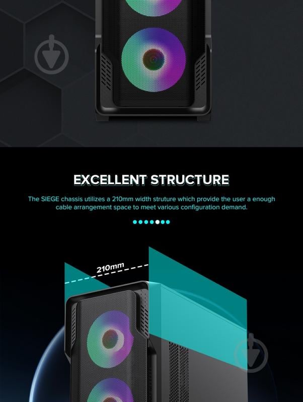 Корпус GameMax Siege BK - фото 25