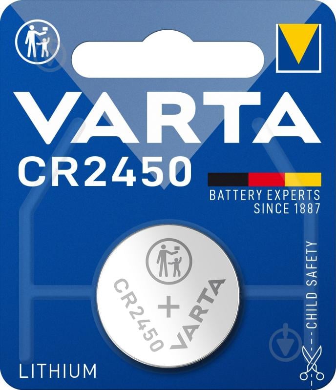 Батарейка Varta CR2450/CR 1 шт. (6450101401) - фото 1 Батарейка Varta CR2450/CR 1 шт. (6450101401) - фото 1