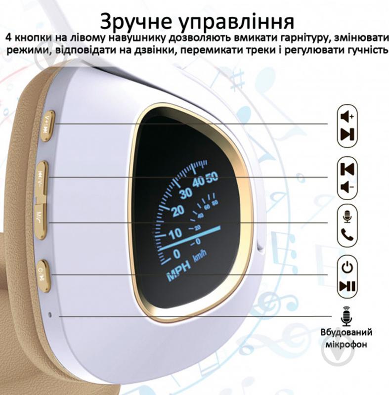 Наушники Promate Bavaria Bluetooth 5 LED white (bavaria.white) - фото 6