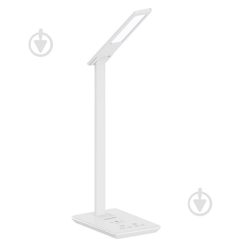 Настільна лампа Promate AuraLight-1 500 lm, 10 W бездротова зарядка, 2.5 W USB 1x5 Вт білий auralight-1.white - фото 1