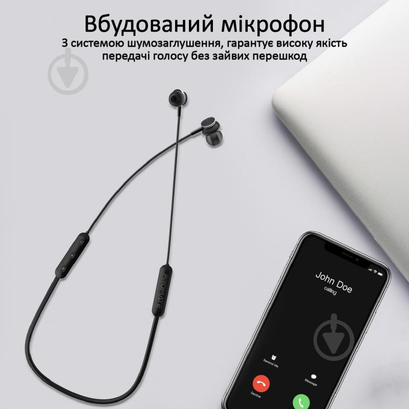 Наушники Promate Bali Bluetooth 5 black (bali.black) - фото 5