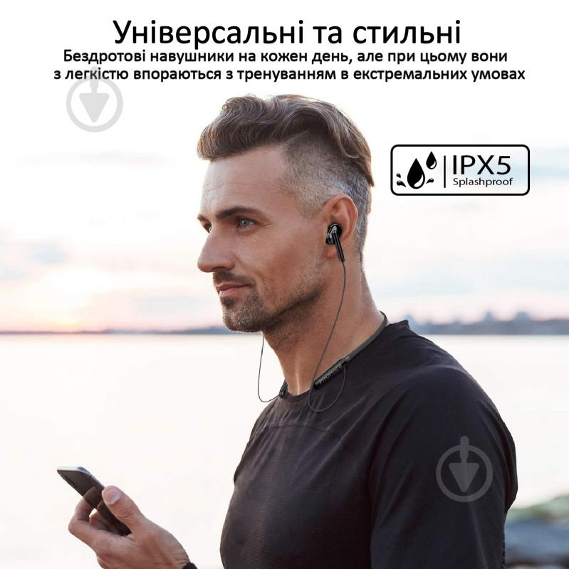Навушники Promate Quartz Bluetooth 5 IPX5 black (quartz.black) - фото 2