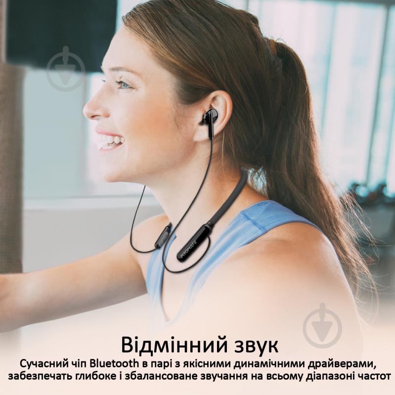 Навушники Promate Quartz Bluetooth 5 IPX5 black (quartz.black) - фото 4