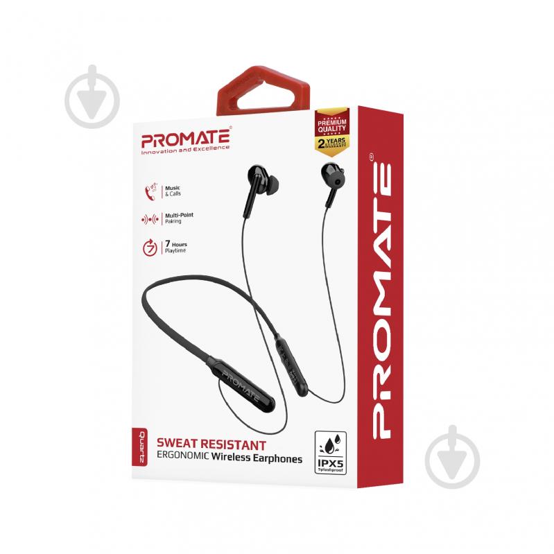 Навушники Promate Quartz Bluetooth 5 IPX5 black (quartz.black) - фото 8