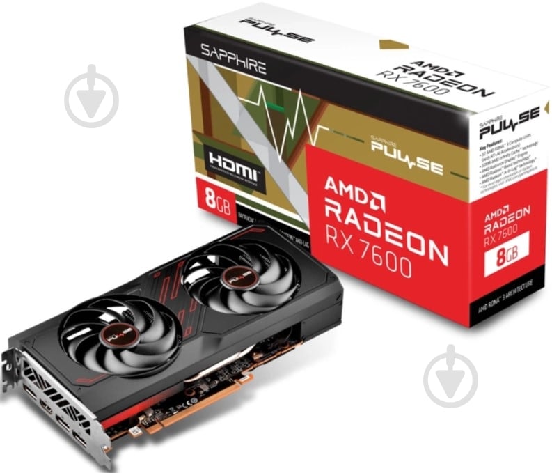 Видеокарта Sapphire Radeon RX 7600 PULSE 8GB GDDR6 128bit (11324-01-20G) - фото 1