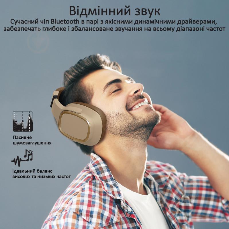 Наушники Promate Corvin Bluetooth 5 brown (corvin.brown) - фото 5 Наушники Promate Corvin Bluetooth 5 brown (corvin.brown) - фото 5