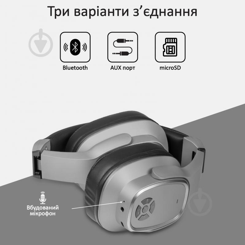 Наушники Promate Corvin Bluetooth 5 grey (corvin.grey) - фото 7 Наушники Promate Corvin Bluetooth 5 grey (corvin.grey) - фото 7