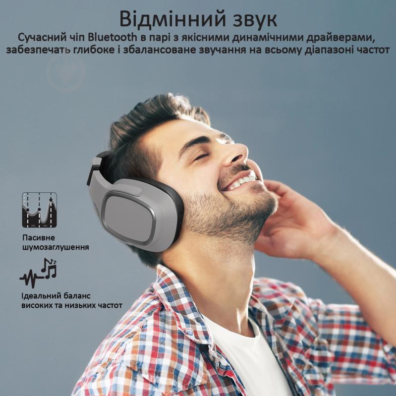 Наушники Promate Corvin Bluetooth 5 grey (corvin.grey) - фото 5 Наушники Promate Corvin Bluetooth 5 grey (corvin.grey) - фото 5