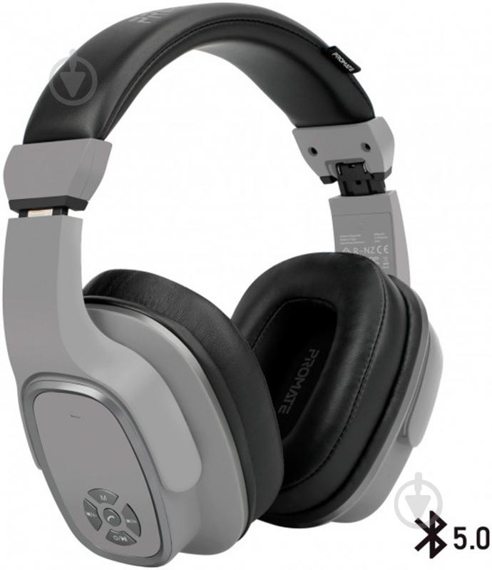 Наушники Promate Corvin Bluetooth 5 grey (corvin.grey) - фото 1 Наушники Promate Corvin Bluetooth 5 grey (corvin.grey) - фото 1