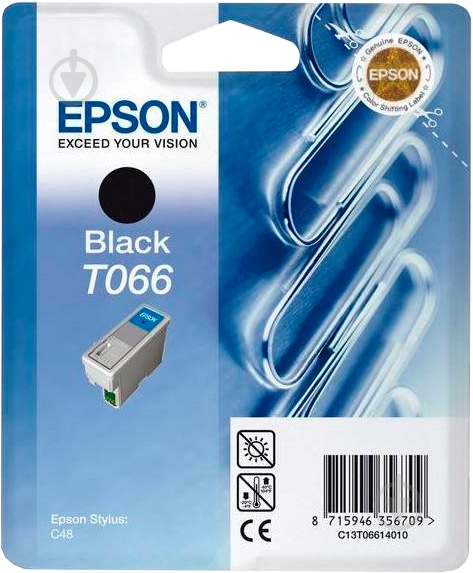 Картридж Epson  Т066 Black C13T06614010 черный C13T06614010 - фото 1