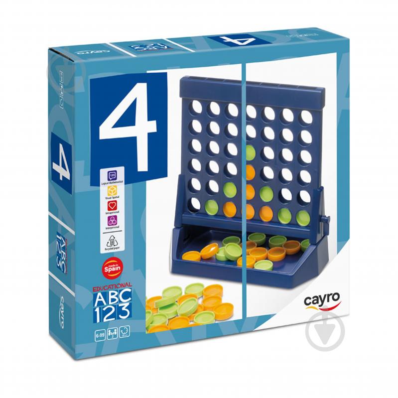 Гра настільна CAYRO "Чотири у лінію!" (FOUR IN A ROW) 302 - фото 1 Гра настільна CAYRO "Чотири у лінію!" (FOUR IN A ROW) 302 - фото 1