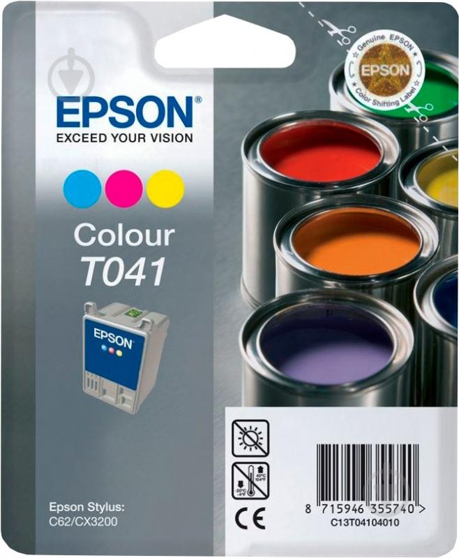 Картридж Epson Т041 Сolour C13T04104010 многоцветный C13T04104010 - фото 1 Картридж Epson Т041 Сolour C13T04104010 многоцветный C13T04104010 - фото 1