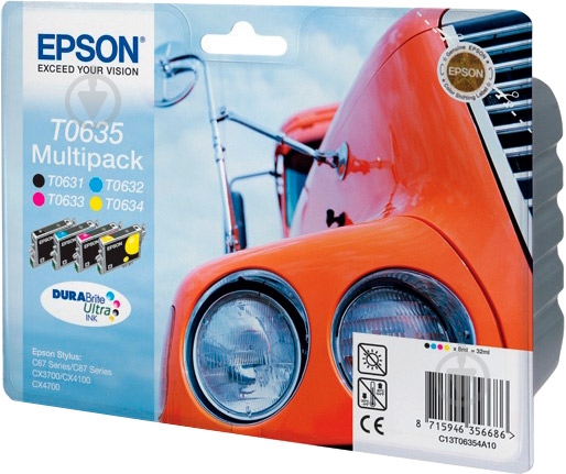 Набор картриджей Epson  Т0635 Multipack (C, M, Y, Bk) C13T06354A10 многоцветный C13T06354A10 - фото 1