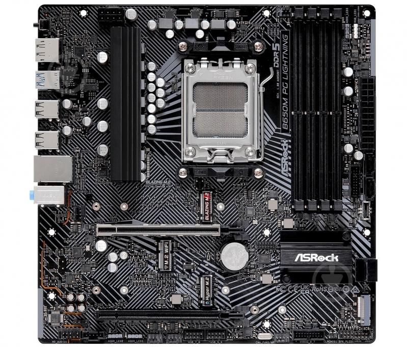 Материнская плата ASRock B650M_PG_LIGHTNING (Socket AM5, AMD B650, micro ATX) - фото 2