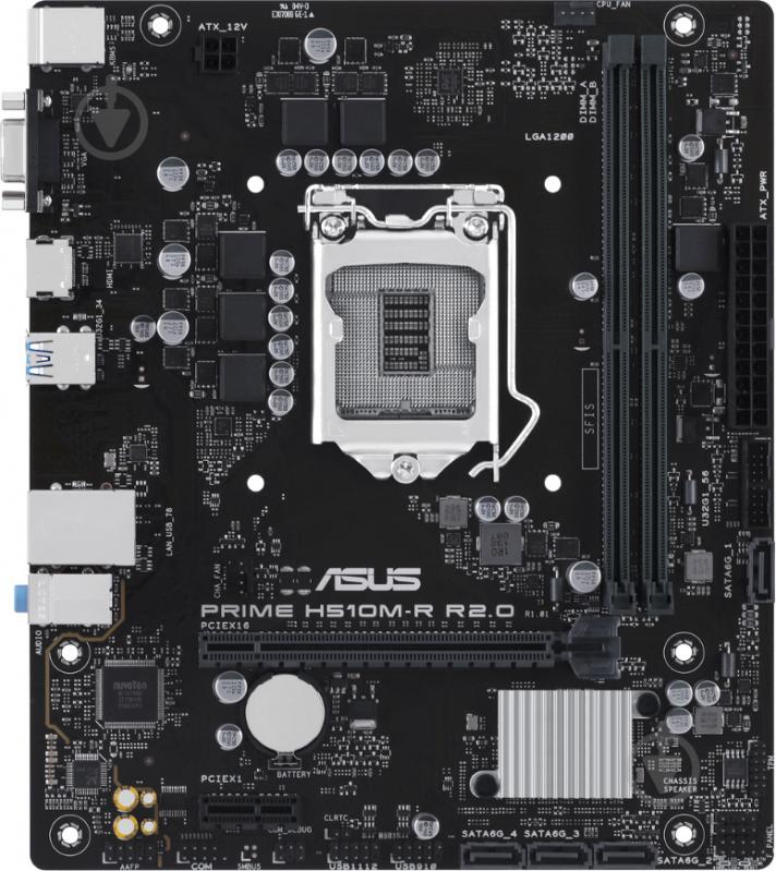 Материнська плата Asus PRIME H510M-R R2.0-SI (Socket 1200, Intel H510, micro ATX) - фото 1