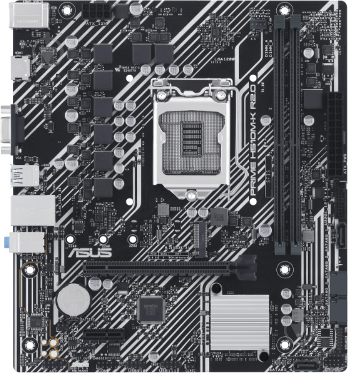 Материнская плата Asus PRIME H510M-K R2.0 (Socket 1200, Intel H470, micro ATX) - фото 1