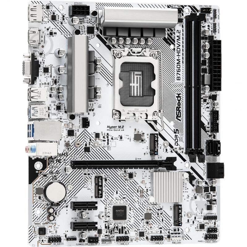 Материнська плата ASRock B760M-HDV/M.2 (Socket 1700, Intel B760, micro ATX) - фото 2