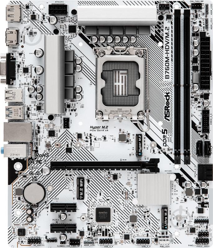 Материнська плата ASRock B760M-HDV/M.2 (Socket 1700, Intel B760, micro ATX) - фото 1
