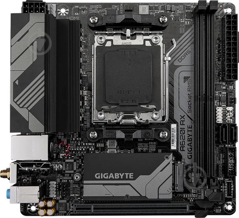 Материнская плата Gigabyte A620I AX (Socket AM5, AMD A620, mini ITX) - фото 1