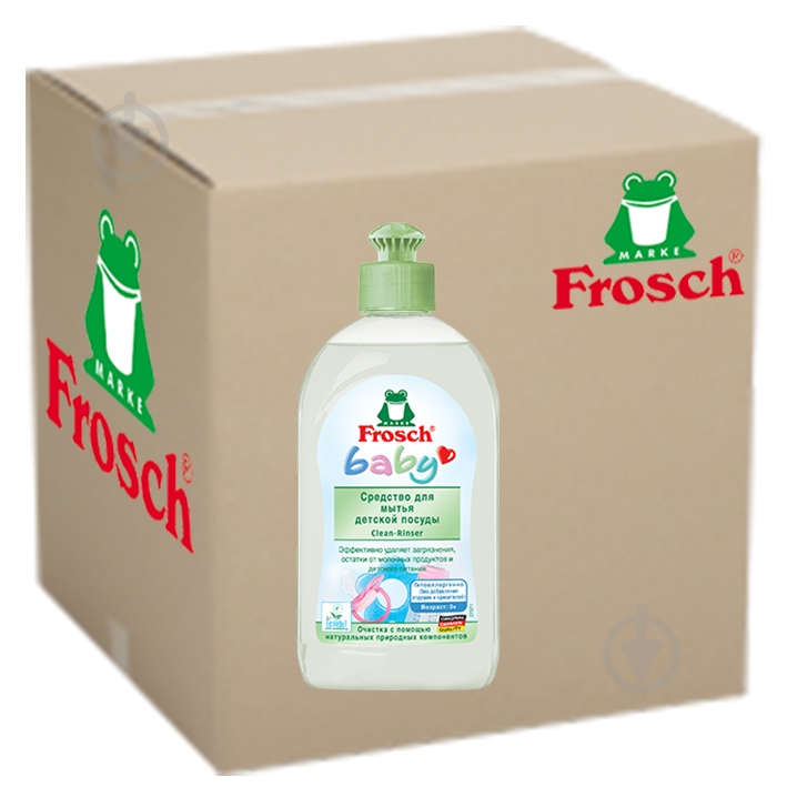 Бальзам для ручного миття посуду Frosch Baby Паковання 8 шт. 8 шт. 4 л 4,46 кг - фото 1