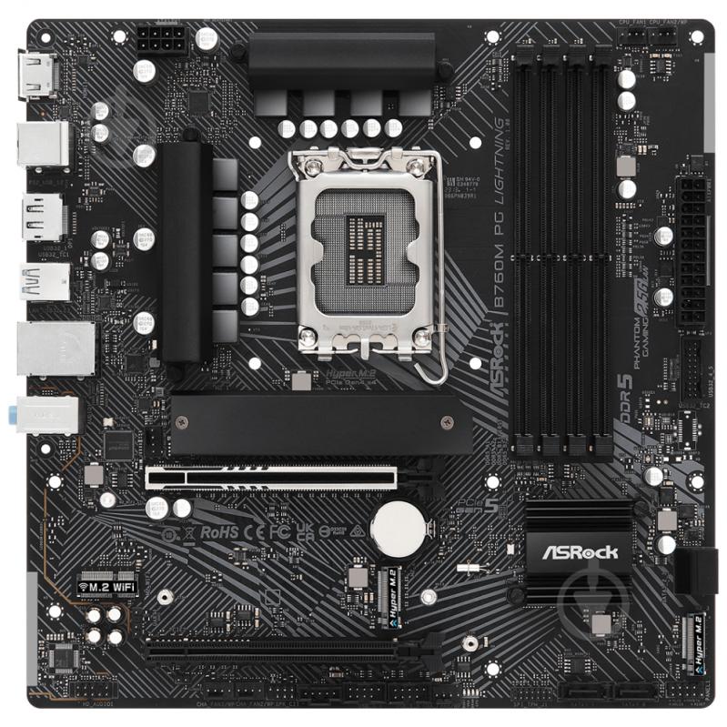 Материнська плата ASRock B760M PG LIGHTNING (Socket 1700, Intel B760, micro ATX) - фото 2