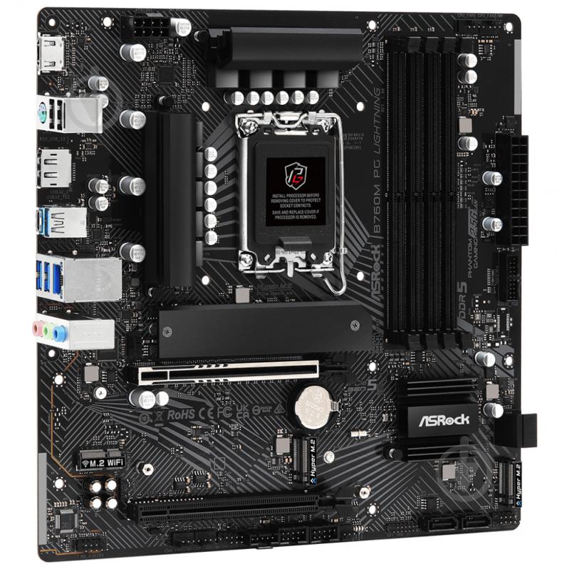 Материнська плата ASRock B760M PG LIGHTNING (Socket 1700, Intel B760, micro ATX) - фото 3