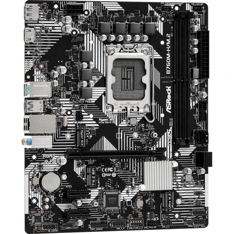 Материнская плата ASRock B760M-H/M.2 (Socket 1700, Intel B760, micro ATX) - фото 2