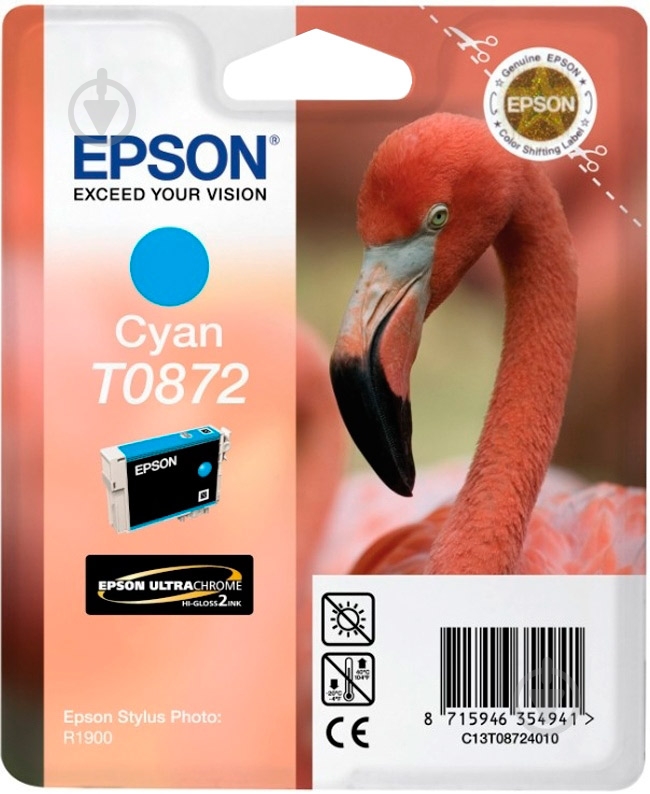 Картридж Epson  T0872 Cyan C13T08724010 синий C13T08724010 - фото 1