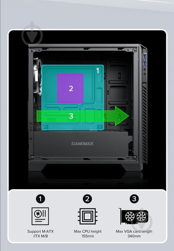 Корпус GameMax M63 Black - фото 14