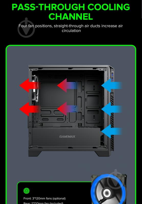 Корпус GameMax M63 Black - фото 10