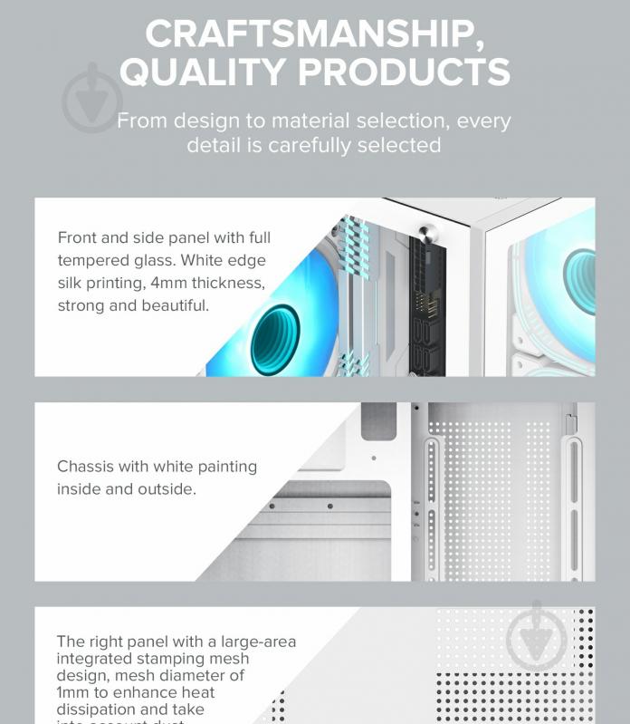 Корпус GameMax без БП Infinity Mini White - фото 19