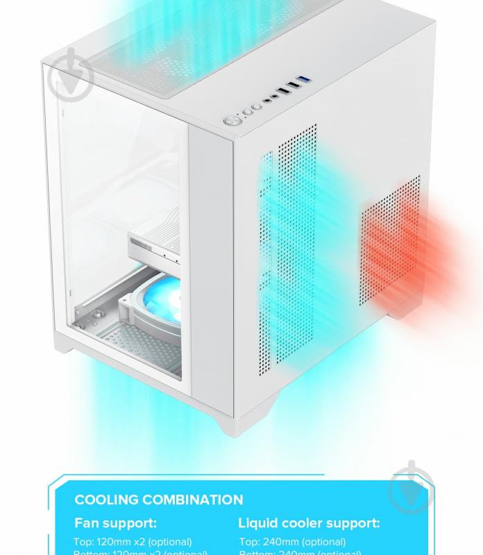 Корпус GameMax без БП Infinity Mini White - фото 17