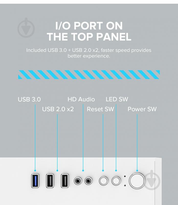Корпус GameMax без БП Infinity Mini White - фото 15