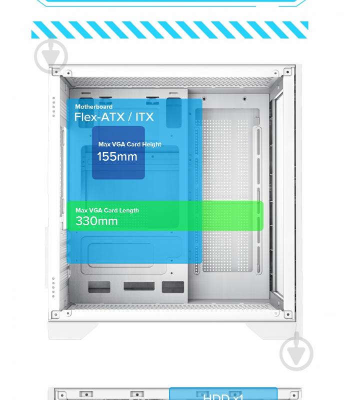 Корпус GameMax без БП Infinity Mini White - фото 13