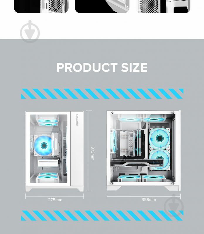 Корпус GameMax без БП Infinity Mini White - фото 12