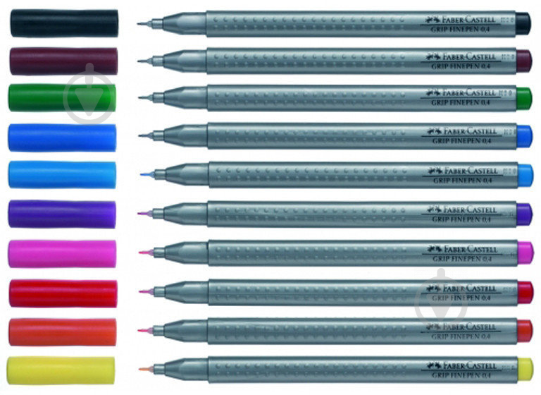 Набір лінерів Faber-Castell Grip Fine Pen 0,4 мм 10 шт. різнокольоровий - фото 2