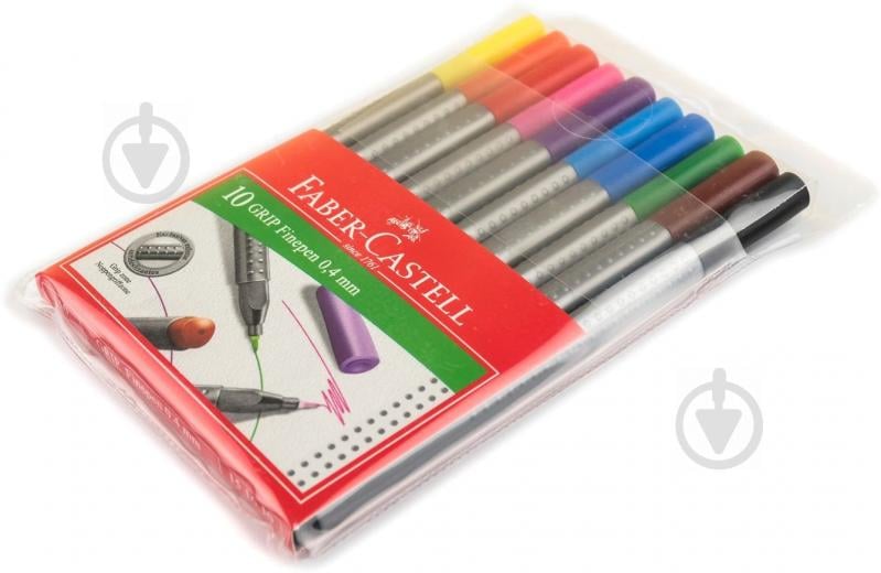 Набір лінерів Faber-Castell Grip Fine Pen 0,4 мм 10 шт. різнокольоровий - фото 7